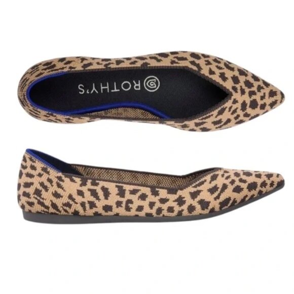 Rothy's The Point Flats in Leopard Print | Size 6.5 - Picture 2 of 4